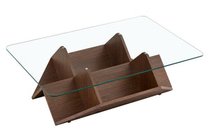 English Elm A Modern Two-tier Mdf Coffee Table with Open Shelf for Living Room Storage W3875P396857