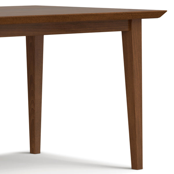 English Elm Colby Solid Wood Dining Table with Tapered Legs, 6-Seater Rectangular Top, Durable Lacquer Finish Walnut B136P203498