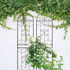 English Elm 4 Pack Powder-coated Metal Garden Trellis Panels Rustproof Climbing Plant Support Outdoor W1586P268071