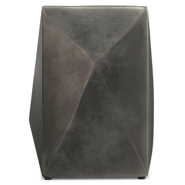 English Elm Danner Cast Aluminum Side Table in Graphite Finish — Handcrafted 17" Square End Table, Textured Robust Design B136P239037