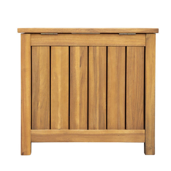 English Elm Christopher Knight Home® - Portside Teak 30-Gallon Wood Deck Box — Solid Acacia, Weather & UV-Resistant Storage Bench with Lid Supports N775P251111T