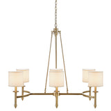 Martha Stewart Elegenza Transitional 6-light Chandelier with Fabric Drum Shades MT150-0080 Antique Gold