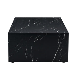 English Elm 39.3*23.6*11.8 Inch Mdf Low Profile Coffee Table with Bold Marble Texture Living Room W1151P433597