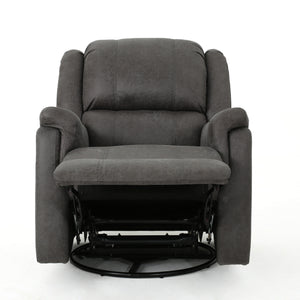 English Elm Christopher Knight Home® - GLIDER Plush Fabric Swivel Recliner with Smooth Gliding Motion, Contemporary Upholstered Comfort Slate 61368.00MF