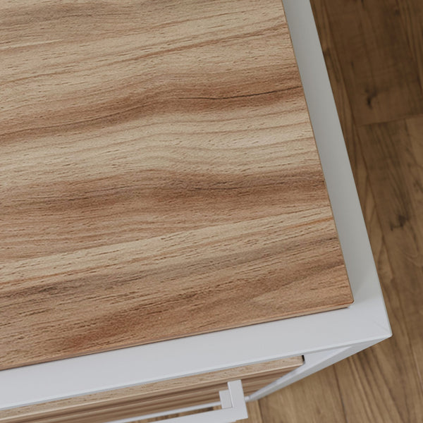 English Elm Desk, Stylish Brown Finish Desk For Home Office - Compact Design With Storage & Ample Workspace B356P367964