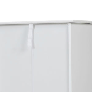 English Elm Trash Cabinet with Adjustable Tilt, White MDF 13-Gallon Hidden Garbage Bin Holder for Home (30.7"H) W2181P357598