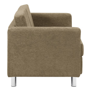 OSP Home Furnishings Pacific Club Armchair with Chrome Legs and Performance Fabric for Modern Living Rooms Loveseat Taupe PAC52-S125