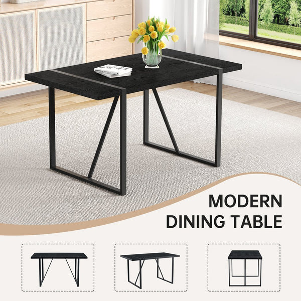 English Elm Table and Chair Set Round Tempered Glass Top with X Base and Four Pu Leather Seats Black,Light Gray W1151S04379