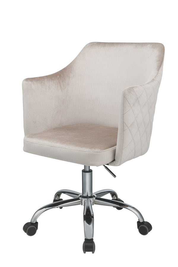 English Elm Cosgair Champagne Velvet Office Chair with Chrome Base, Swivel, Adjustable Height & Padded Comfort B2726P282386
