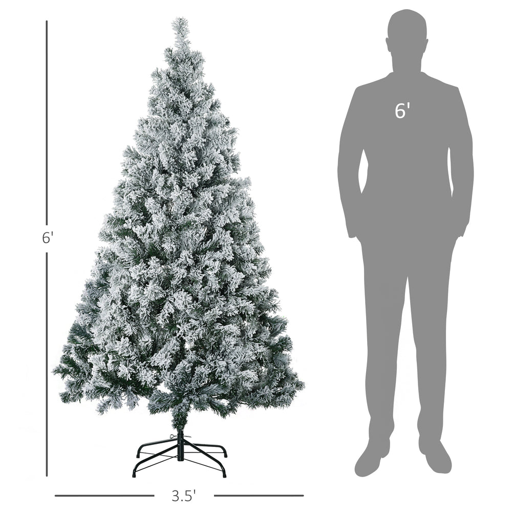 English Elm Warm White Led Frosted Artificial Christmas Tree with Snow Flocked Branches Steel Base T3971P419338