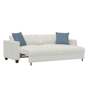 English Elm Wallace & Bay - White Pop-Up Sleeper Sofa - Snowdrift Fabric Convertible Couch, Easy-Care, Contemporary Style, 87" B361P384449