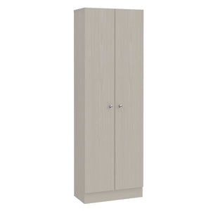 English Elm Virginia Double Door Storage Cabinet with Five Shelves for Kitchen Garage Mudroom Organization and Style White 77 L x 17 W x 5 H B128P148983