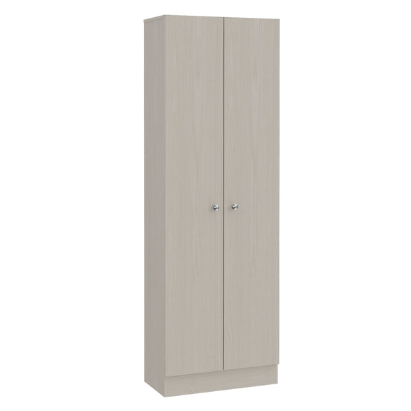 English Elm Virginia Double Door Storage Cabinet with Five Shelves for Kitchen Garage Mudroom Organization and Style White 77 L x 17 W x 5 H B128P148983