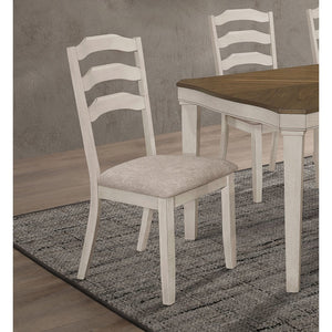 English Elm Martin Ladder Back Dining Chair Set of 2 Distressed Cream Hardwood Farmhouse Style B062P451716