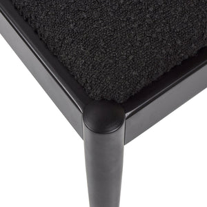 English Elm Jennifer Taylor Home - Panama Curved Resin Cane Rattan Side Dining Chair Set of 2 with Oak Frame & Charcoal Boucle Upholstery Black B2719P238358