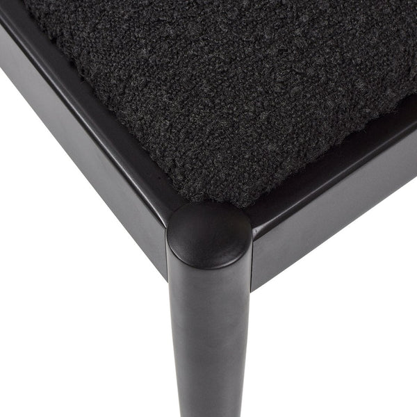 English Elm Jennifer Taylor Home - Panama Curved Resin Cane Rattan Side Dining Chair Set of 2 with Oak Frame & Charcoal Boucle Upholstery Black B2719P238358