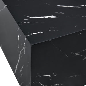 English Elm 39.3*23.6*11.8 Inch Mdf Low Profile Coffee Table with Bold Marble Texture Living Room W1151P433597