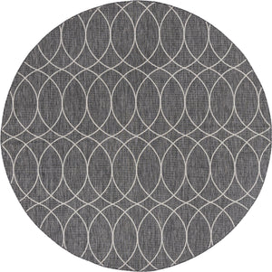 Unique Loom Outdoor Trellis Gitter Machine Made Trellis Rug Charcoal, Ivory 10' 0" x 10' 0"