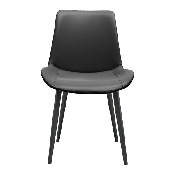 English Elm Black Pu Leather Dining Chairs Set Of 2 - Modern Ergonomic Design For Kitchen, Restaurant & Living Room T3967P384543