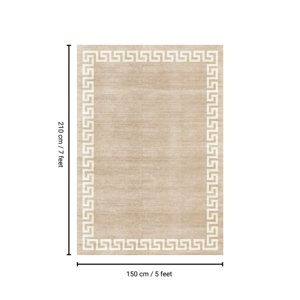 English Elm TOUCAN Washable 5'x7' Non-Slip Area Rug Beige - Low Pile, Durable, Kid & Pet Friendly, Machine Washable B186P261400