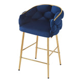 Christopher Knight Home® - Noble House - - 28'' Modern Counter Stools Set Of 2,Dark Blue Counter Stools With Iron Frame,Soft Back And Cushion,Footrest,Suitable For Kitchen/Bedroom/Dining Room.