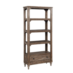 English Elm Middleton Tall Traditional Bookcase Poplar Wood Vintage Finish Pewter Hardware Study B108P468544