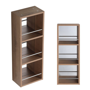 English Elm 10'' Wall Mount Bathroom Mirror Cabinet Open Shelf Plywood Melamine Storage Organizer W999P470292