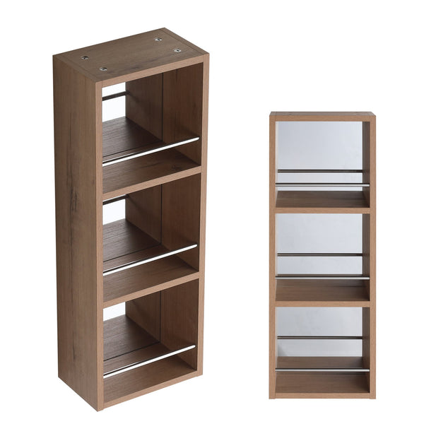 English Elm 10'' Wall Mount Bathroom Mirror Cabinet Open Shelf Plywood Melamine Storage Organizer W999P470292