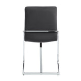 English Elm Grey and Chrome Side Chair With Metal Base (Set Of 2)