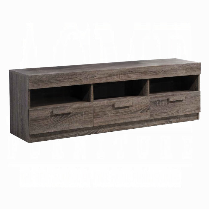 English Elm Alvin Rustic Oak TV Stand with 3 Drawers & 3 Open Shelves, Cord Management, Fits 60" TVs B2726P272966