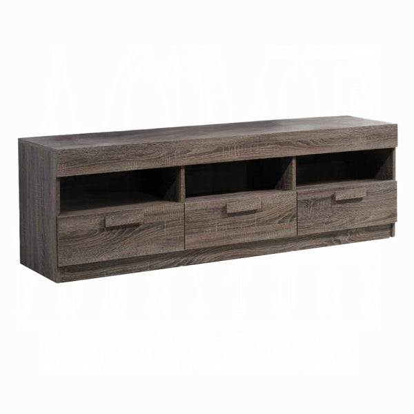 English Elm Alvin Rustic Oak TV Stand with 3 Drawers & 3 Open Shelves, Cord Management, Fits 60" TVs B2726P272966