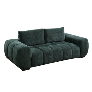 English Elm Ferrand Plush Chenille Sofa with Pocket Coil Seating, Sturdy Wood Frame for Luxurious Comfort Green 85.5 L x 41.8 W x 14.97 H B2726P241752