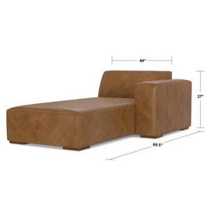 English Elm Rex Right Chaise Sofa Module - Premium Caramel Leather, Modern Design, Customizable Comfort & Style B136P199222-GIGA