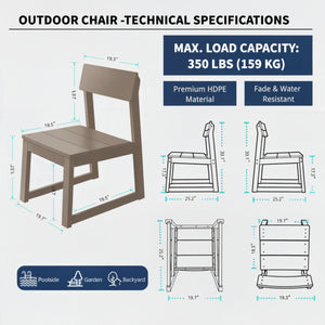 English Elm 2-pack Modernist Recycled Hdpe Slatted Patio Chairs Weather Resistant Outdoor Seating Set W3566P342906