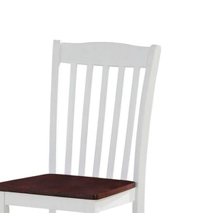 English Elm Set Of 2 Stylish Side Chairs With Slatted Backrest, Padded Seat, Walnut Legs For Modern Interiors B016P314473-GIGA