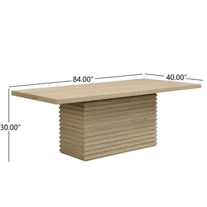 English Elm Christopher Knight Home® - Coad 84-Inch Rectangular Dining Table - Light Natural Solid Wood For Stylish Gatherings & Versatility N771P347115A_N771P347116A