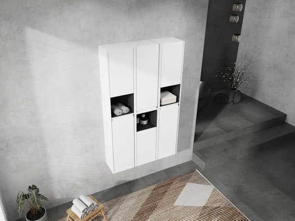 English Elm 12" Bathroom Side Cabinet - Sleek Wall-Mounted Storage With Soft-Close Doors & Modern Design W999S00283