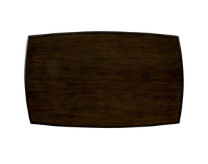 English Elm Modern Antique Walnut Dining Table with Open Lower Shelf, Rounded Ends, 66" Rectangle, Stylish Base B2741P321095