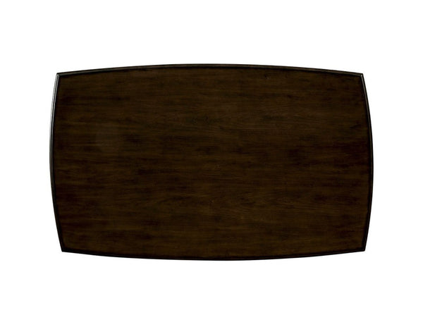 English Elm Modern Antique Walnut Dining Table with Open Lower Shelf, Rounded Ends, 66" Rectangle, Stylish Base B2741P321095