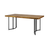 Christopher Knight Home® - Noble House - Noah Outdoor Modern Industrial Acacia Wood Dining Table, Teak and Black