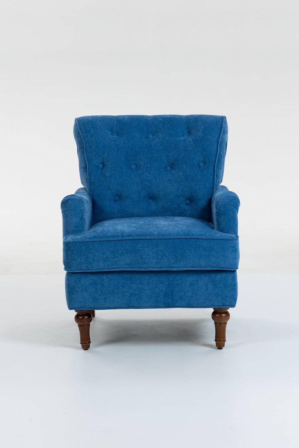 English Elm Accent Light Blue Chenille Club Chair with Ergonomic Curved Back, Removable Cushions, 300lb Capacity W3042P390762