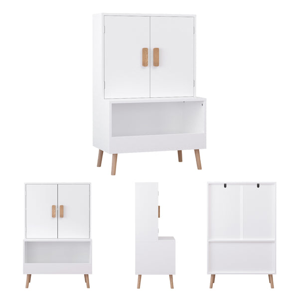 English Elm Kids Wooden Toy Chest with Rolling Drawer and Wheels, 5 cu ft Spacious MDF Storage for Playroom White 26.77 L x 18.31 W x 6.1 H W808P298018