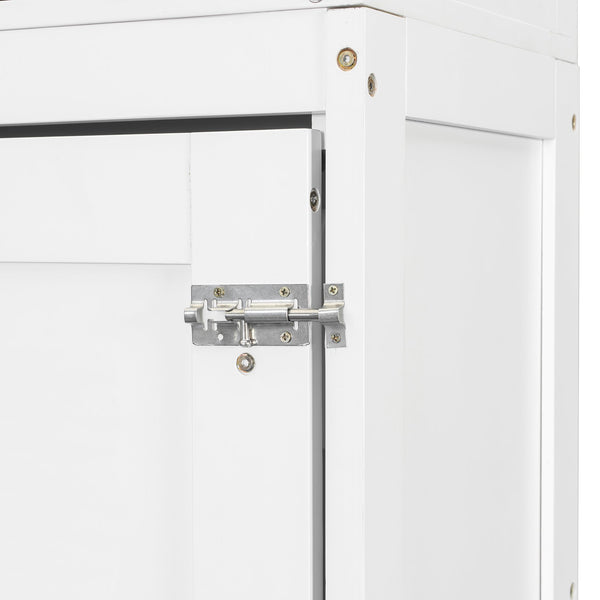 English Elm Queen Murphy Wall Bed with Storage Cabinets and Wine Rack for Small Space Living White LP000879AAK-1