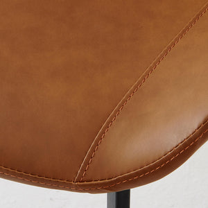 English Elm Dining Chairs Set Of 2 - Modern Upholstered Faux Leather Kitchen Seating With Sturdy Metal Legs W3316P349315