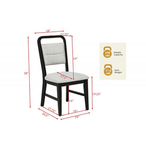 English Elm Contemporary Soft-Cushioned Dining Chairs Set of 2 with Curved Back, Polyester Seats & Black Wood Frames B011P362568