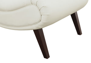 OSP Home Furnishings Hawkins Lounger with Ottoman White
