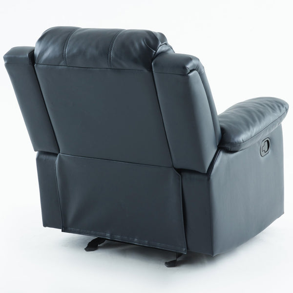 English Elm Charlotte Midnight Blue Leather Gel Glider Recliner - Elegant Comfort For Living Spaces & Relaxation B050P322571