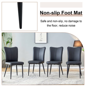 English Elm Expandable Dining Set with Pu Leather Chairs Modern Mdf Table Seats up to Eight W1151S04702