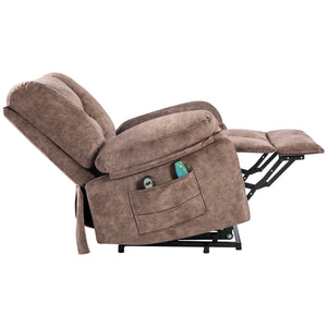 English Elm Power Lift Recliner with Massage & Heat, 8-Point Therapy, Timer & Easy Power Lift Assistance Brown W1403P177447