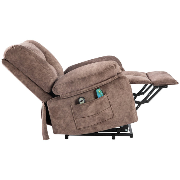English Elm Power Lift Recliner with Massage & Heat, 8-Point Therapy, Timer & Easy Power Lift Assistance Brown W1403P177447